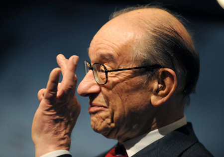 Former Federal Reserve Chairman Alan Greenspan said he is more worried about the increasing U.S. debt than the weakening dollar during a meeting here on Thursday.