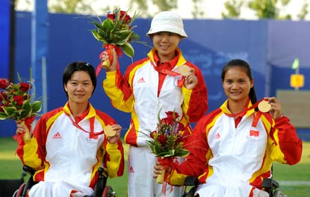 Australia&apos;s Matthew Cowdrey grabbed his fifth gold medal at the Beijing Paralympics on Monday as China built up an unassailable lead in the medal standings.